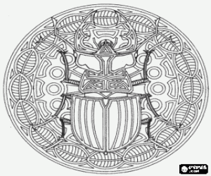 Pintar Mandala figuratiu, un escarabat dins d'un quadrat
