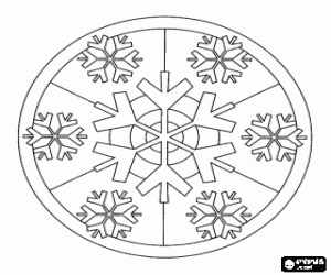 Pintar Mandala nadalenc amb cristalls de gel, els que formen els flocs de neu