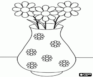 Pintar Margarides en un gerro decorat amb les mateixes flors