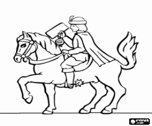 Pintar Missatger reial muntant a cavall