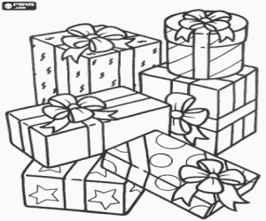 Pintar Munt de regals de Nadal amb preciosos lla�os