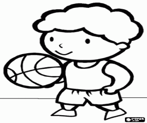 Pintar Nen, jugador de b�squet amb una pilota