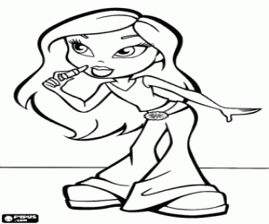 Pintar Noia Bratz pintant-se els llavis per estar m�s guapa