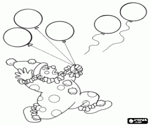 Pintar Pallasso perseguint uns globus que s'han escapat