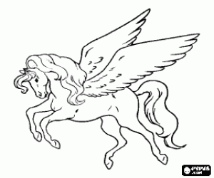 Pintar Peg�s - El cavall alat galopant i volant per l'aire