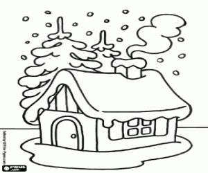 Pintar Petita casa sota la nevada