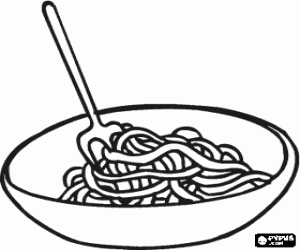 Pintar Plat d'espaguetis amb la forquilla a punt
