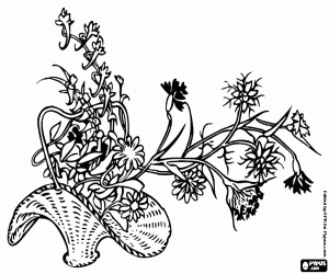 Pintar Preci�s cistell decoratiu amb flors variades