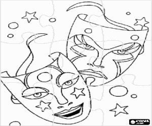 Pintar Puzle de Carnaval - Trencaclosques de M�scares cl�ssiques