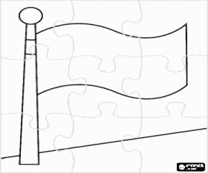 Pintar Puzzle de bandera blanca en un pal