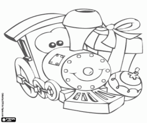 Pintar Regals de Nadal entre ells un tren de joguina