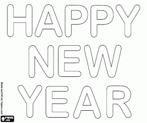 Pintar R�tol de Happy New Year amb lletres grans