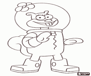 Pintar Sandy Cheeks, un esquirol que ha d'usar un vestit i un casc especial per viure sota l'aigua