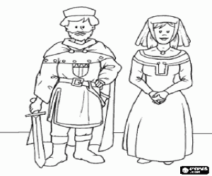 Pintar Senyor de castell amb la seva dona, uns dels protagonistes del feudalisme