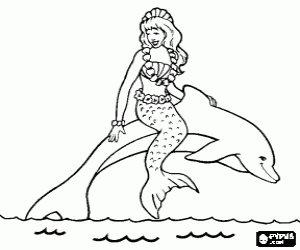 Pintar Sirena cavalcant sobre un dof� en ple salt