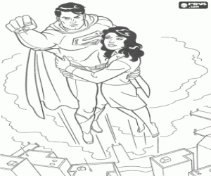 Pintar Superman sobrevolant la ciutat juntament amb Lois Lane, reportera i el seu veritable i gran amor