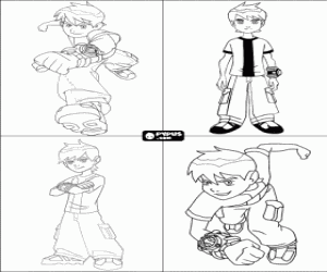Pintar Targetes d'invitaci� d'aniversari amb dibuixos de Ben 10