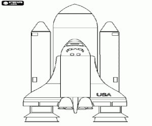 Pintar Transbordador espacial a punt pel llan�ament - Space shuttle