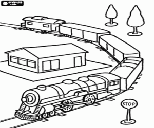 Pintar Tren de c�rrega arribant a l'estaci�