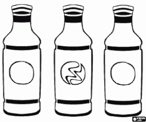 Pintar Tres ampolles de begudes o refrescos