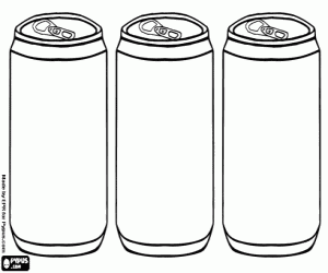 Pintar Tres llaunes de beguda com refrescos amb gas o cervesa