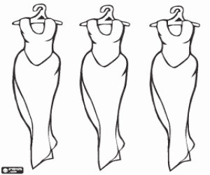 Pintar Tres vestits llargs de nit per dona elegant