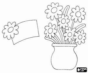 Pintar Una targeta de felicitaci� per la mare decorada amb flors