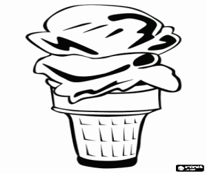 Pintar Vas o cornet amb gelat crem�s