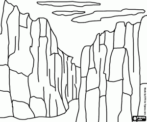 Pintar Vista d'un congost roc�s o gorja amb parets escarpades pr�cticament verticals
