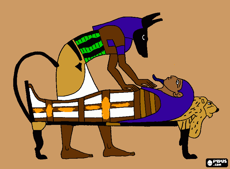 pinta Anubis déu de la mort dibuix projecte egipte sacerdots
