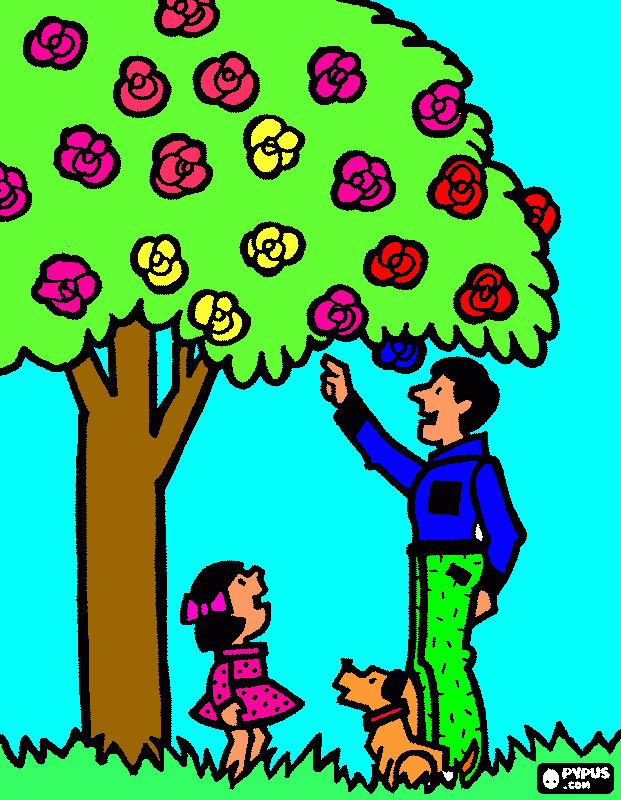 pinta arbre amb flors