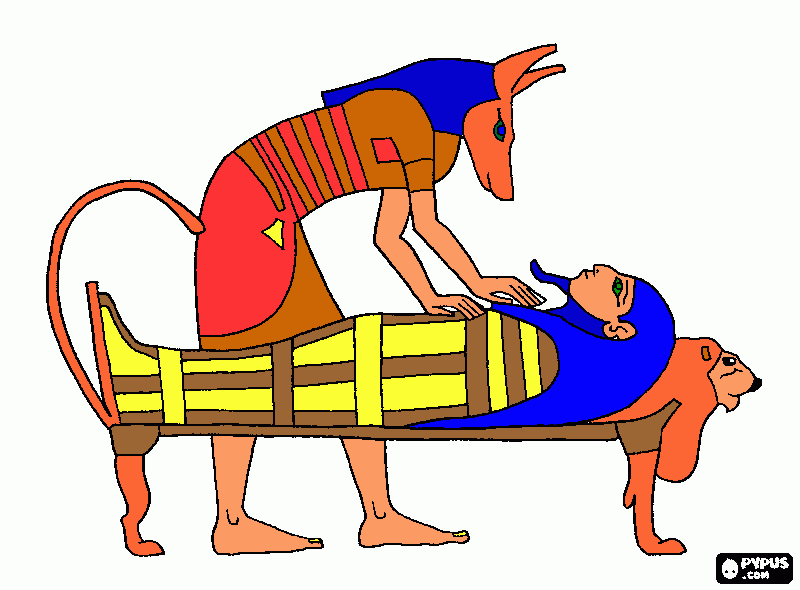 pinta Dibuix d'Anubis i un faraó