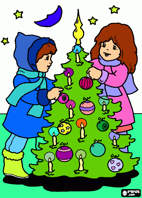 pinta dos germans fen el arbre de nadal