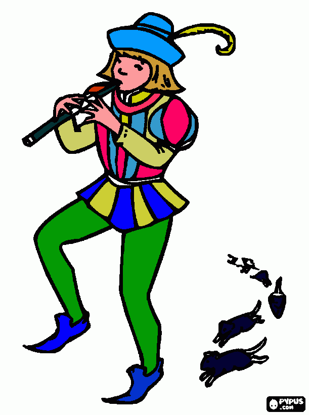 pinta el flautista de hamelin