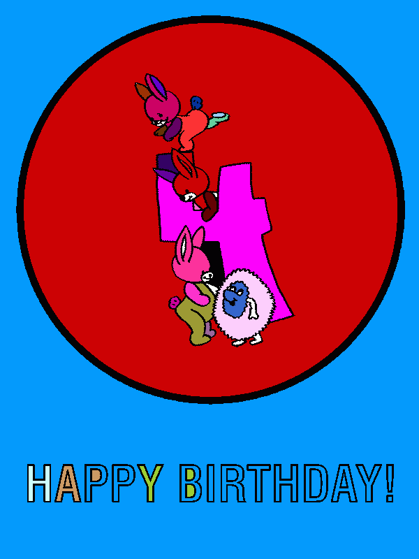 pinta felicitació 4 anys