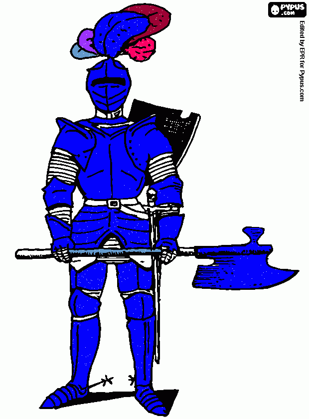 pinta guerrer medieval amb armadura