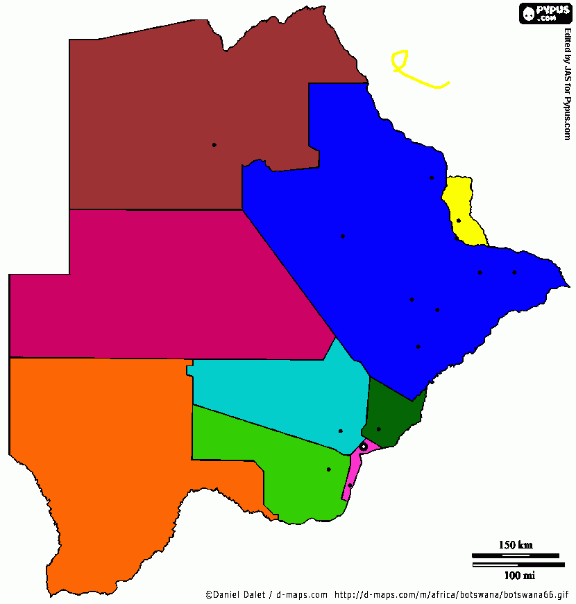 pinta mapa bostwana