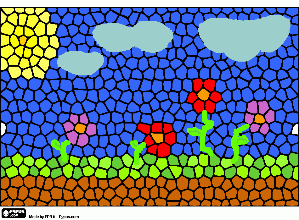 pinta Natura, dibuix trencadís