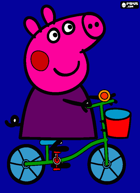 pinta pepa pig amb bicicleta