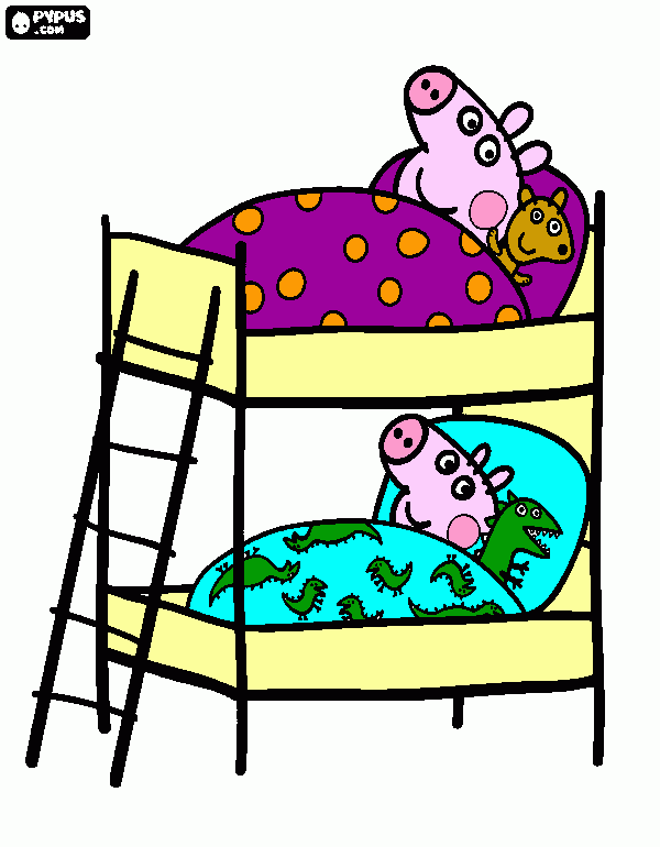 pinta peppa pig i george dormint