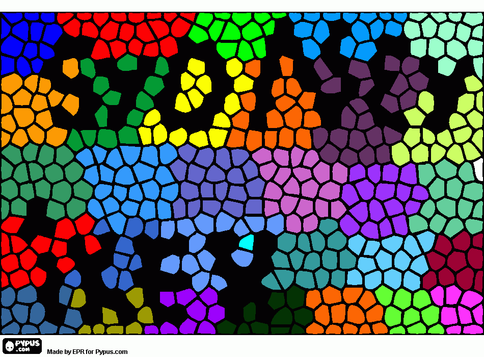 pinta plastica, trencadís de colors amb lletres