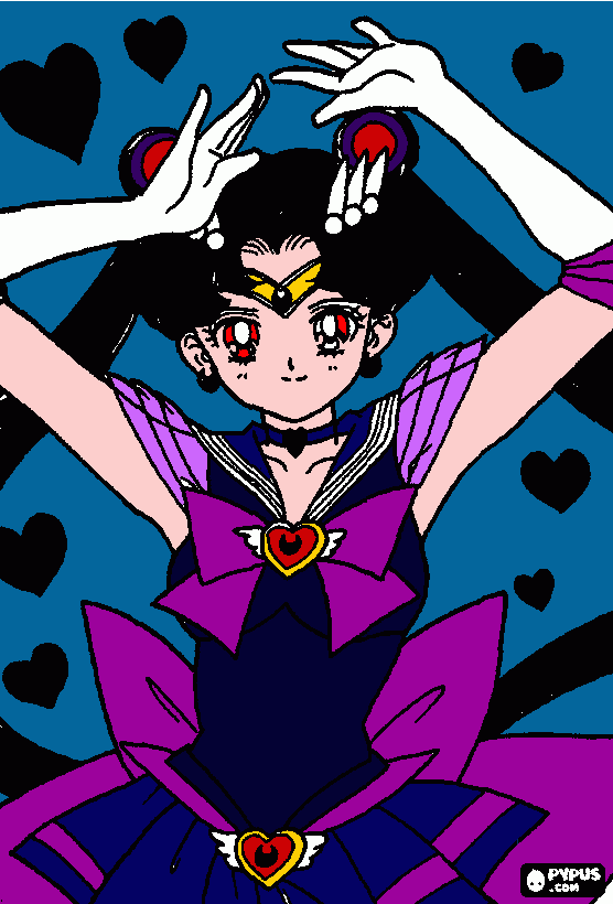 pinta Sailor moon amb colors foscos