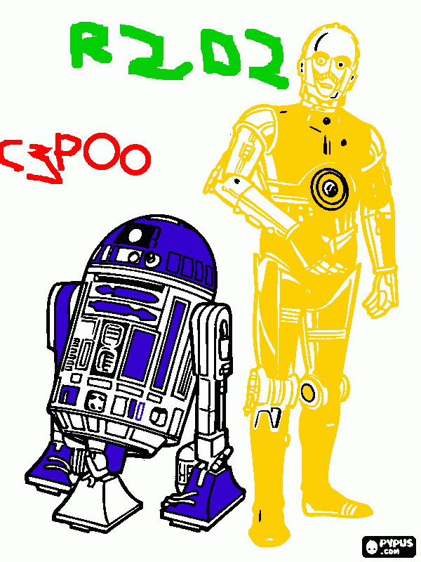 pinta star wars R2D2 I C3PO