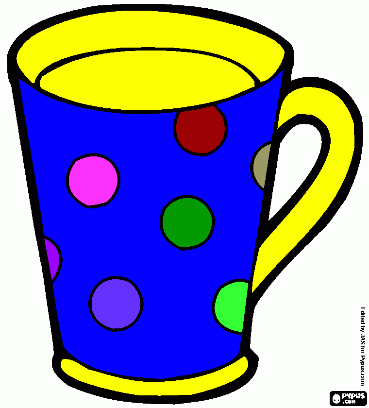 pinta tassa pintada amb rodonetes de colors