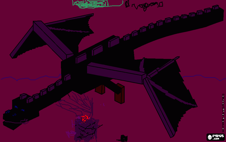pinta un dragon de minecraft