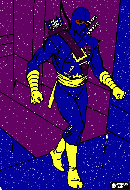 pinta un ninja, un guerrer japonès