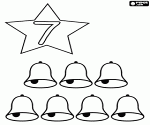 Pintar 7 campanes i el número set