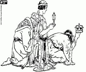 Pintar Adoració clàssica dels Reis Mags