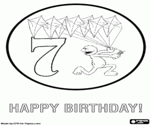 Pintar Un aniversari de set anys i Grover