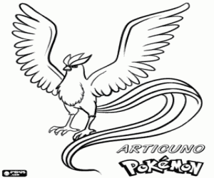 Pintar Articuno, mític ocell Pokémon